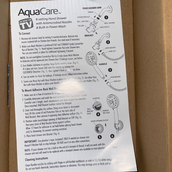 AquaCare High Pressure 8-mode Handheld Shower Head - Anti-clog Nozzles - Picture 10 of 14